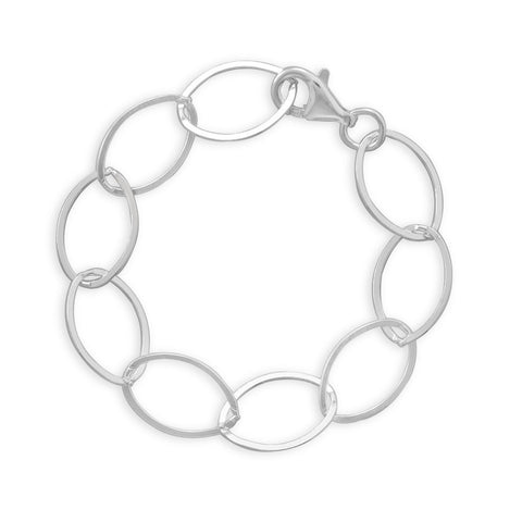 7.5" Oval Polished Flat Link Bracelet