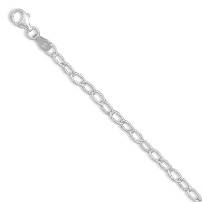 18" Oval Diamond Cut Link Necklace