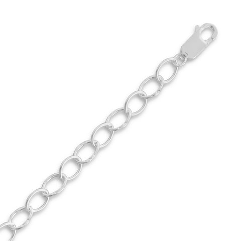Polished and Hammered Oval Link Necklace