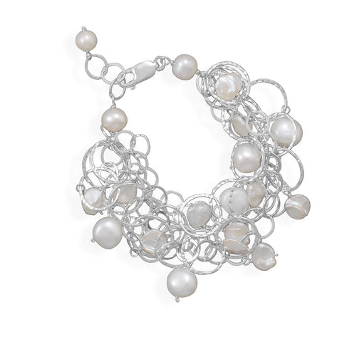 7"+1" Extension 5 Strand Bracelet with Cultured Freshwater Pearls