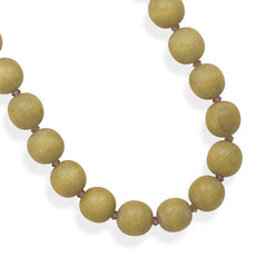 Green Wood and Crystal Necklace