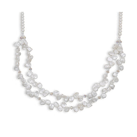Double Strand Cultured Freshwater Keshi Pearl Necklace