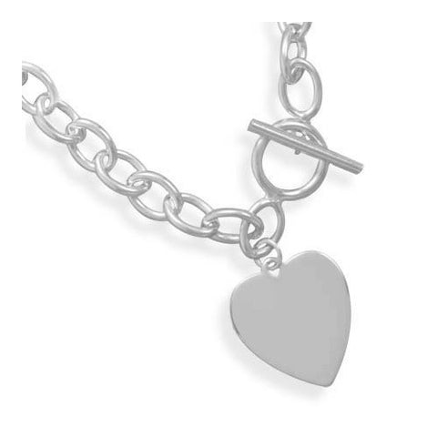 7" Toggle Bracelet with Heart Tag