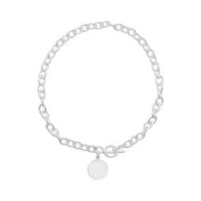 17" Toggle Necklace with 21mm Round Tag