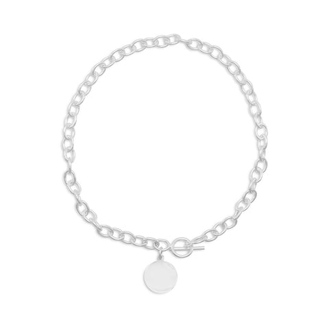 17" Toggle Necklace with 21mm Round Tag