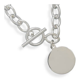 7" Toggle Bracelet with 21mm Round Tag on Ring
