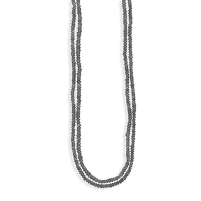 Double Strand Faceted Labradorite Bead Necklace