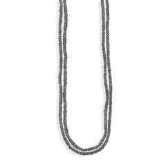 Double Strand Faceted Labradorite Bead Necklace