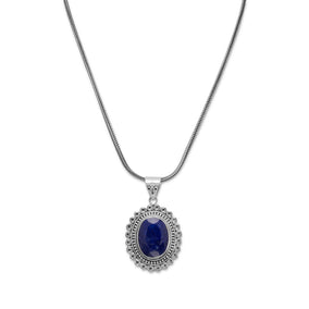 17.5" Oxidized Rough-Cut Sapphire Necklace