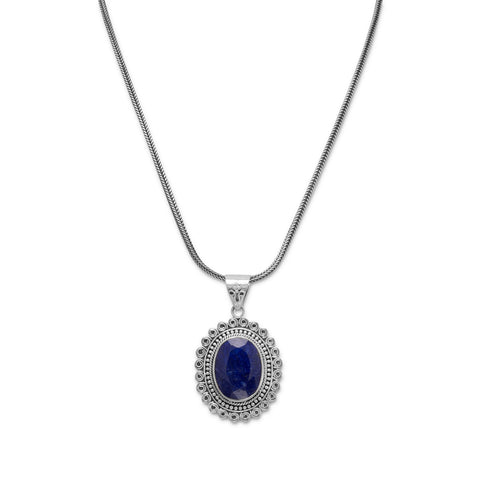17.5" Oxidized Rough-Cut Sapphire Necklace
