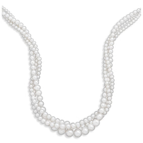 17" Triple Strand Graduated Freshwater Pearl Necklace