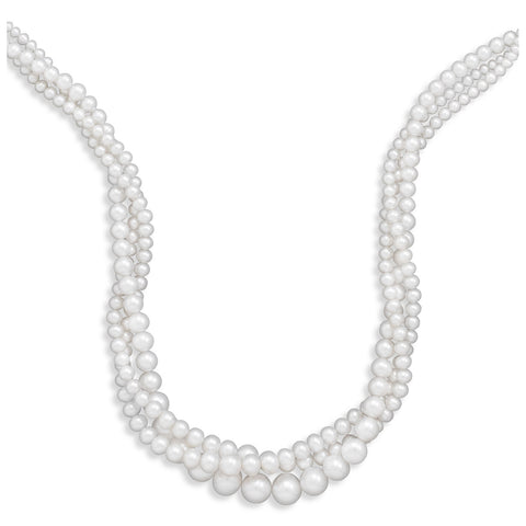 17" Triple Strand Graduated Freshwater Pearl Necklace