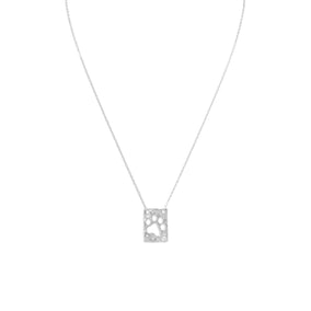 16" Necklace with Paw Print Cut Out Pendant