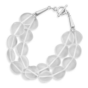7.75" Double Strand Crystal Bracelet