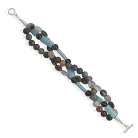 8.25" Triple Strand Multistone Bracelet