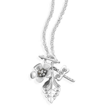 17.5" Multicharm Drop Necklace