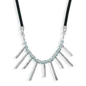 18" Suede Necklace with Multisize Bar Design