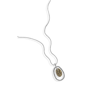 18" Silver Necklace with Fern Design Pendant