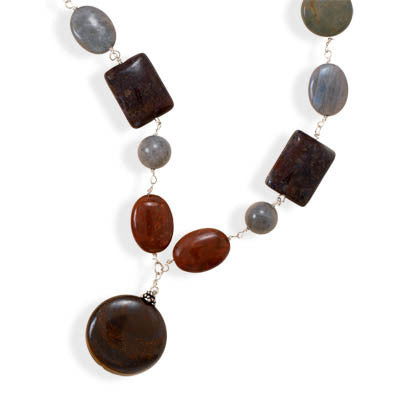 15"+3" Jasper and Labradorite Necklace