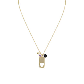 16" 14 Karat Gold Plated Charm Necklace