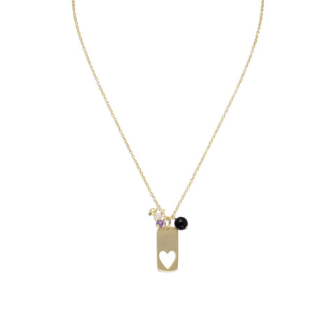 16" 14 Karat Gold Plated Charm Necklace