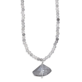 16" Rutilated Quartz and Crystal Necklace