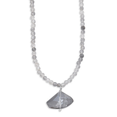16" Rutilated Quartz and Crystal Necklace