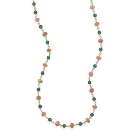 18" 14 Karat Gold Plated Multibead Necklace