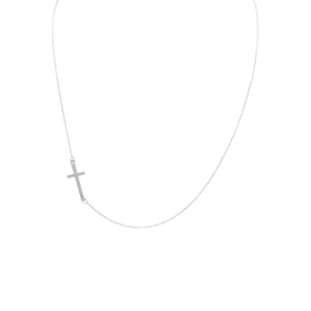 16" + 2" Necklace with Off Center Cross