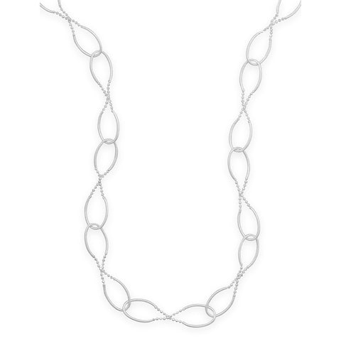18" Twist Link and Bead Chain Necklace