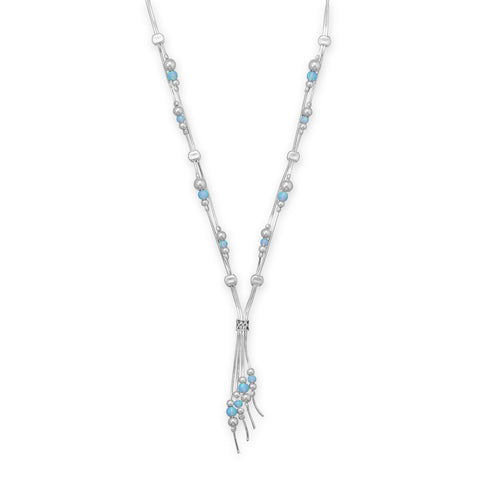 18" Double Strand Synthetic Opal Bead Necklace