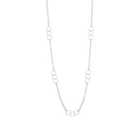 28" Rhodium Plated Multisize Link Necklace