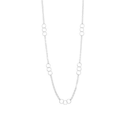 28" Rhodium Plated Multisize Link Necklace