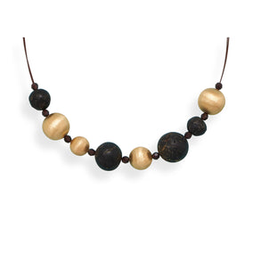 18" Baltic Amber and 14 Karat Gold Plated Bead Necklace