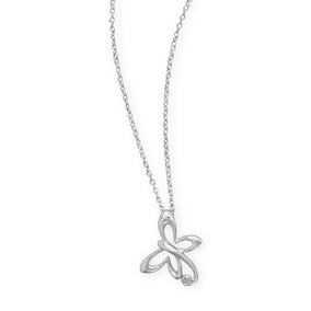 18" Butterfly Necklace with Diamond Accent