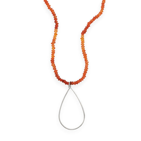16" + 1" Carnelian Necklace