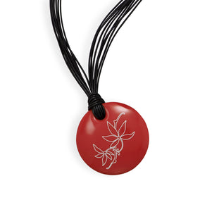 20" + 1" Multistrand Leather Necklace with Mineralite Floral Pendant