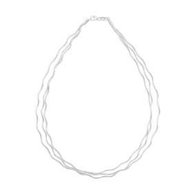 16" Triple Strand Wavy Omega Necklace