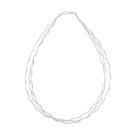 16" Triple Strand Wavy Omega Necklace