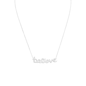 16" CZ "believe" Necklace