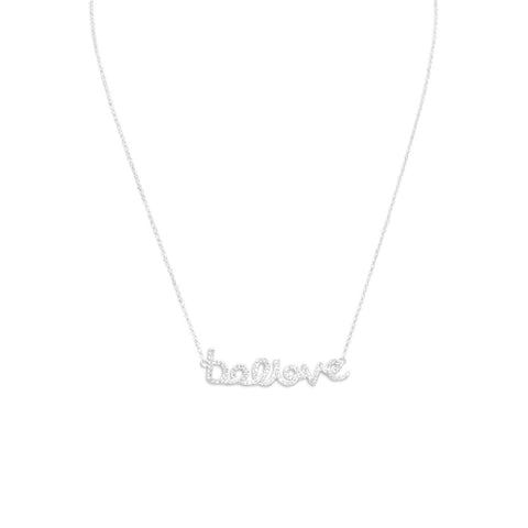 16" CZ "believe" Necklace