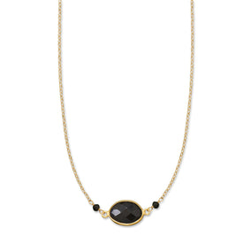 16" + 1.5" 14/20 Gold Filled Black Spinel Necklace