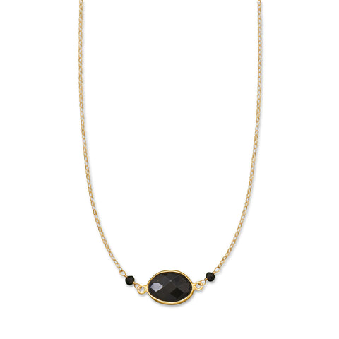 16" + 1.5" 14/20 Gold Filled Black Spinel Necklace