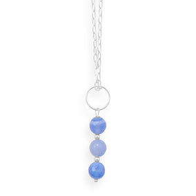 16" Handmade Faceted Blue Quartz Necklace
