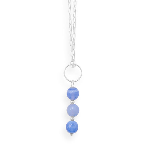 16" Handmade Faceted Blue Quartz Necklace