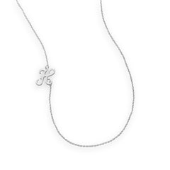 Rhodium Plated Off Center 