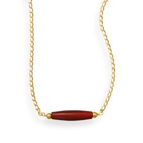 16" Handmade 14/20 Gold Filled Red Horn Necklace