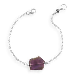 Handmade Amethyst Slice Bracelet