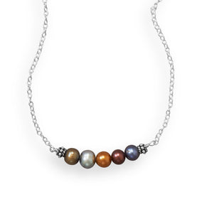 16" Handmade Multicolor Cultured Freshwater Pearl Necklace