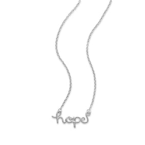 Rhodium Plated "hope" Necklace